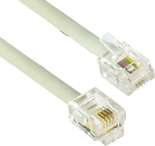 Vcom Кабел Ct046-1.5m От 6p4c M До 6p4c M 1.5m Бял