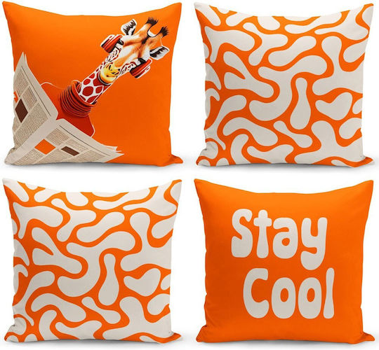 Aberto Design Dekorativer Kissenbezug Multi-Orange 43x43cm