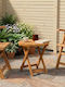 Bistro Round Collapsible Table Made of Solid Wood Natural 45x45 cm