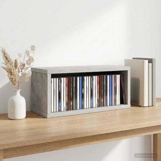 vidaXL Tisch- / Boden-CD-Hülle Grau Beton 40 x 17 x 17 cm
