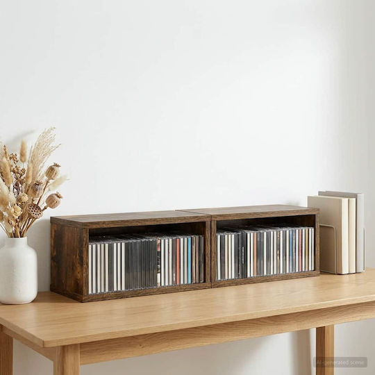 vidaXL Tisch- / Boden-CD-Hüllen 2 Stück Rauchholz Eiche
