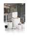 SteweHome Bathroom Accessory Set Wooden Black 5 Pieces