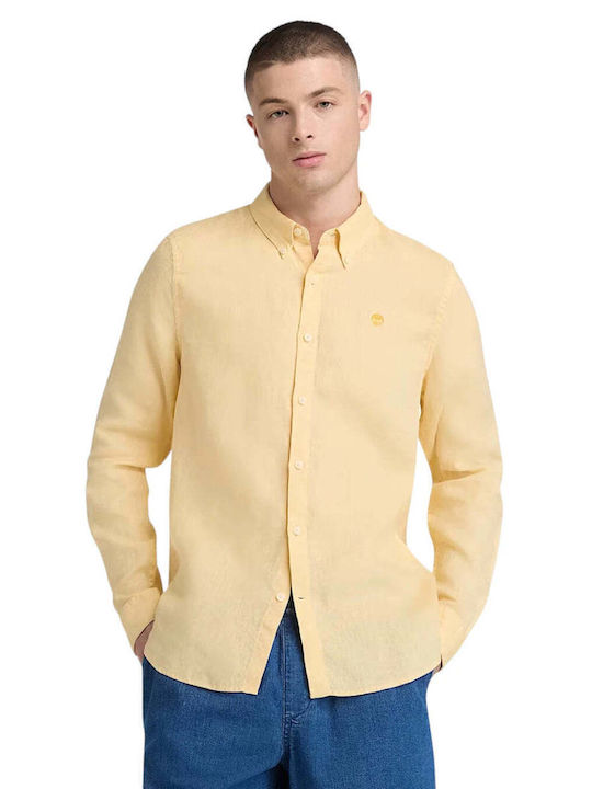 Timberland Long Sleeve Linen Shirt in Narrow Fi...