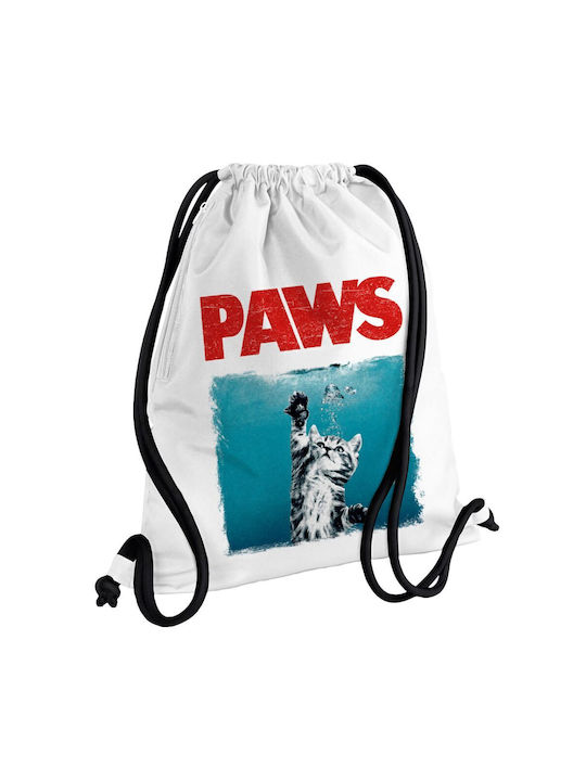 Koupakoupa Paws Τσάντα Πλάτης Γυμναστηρίου Λευκή