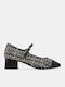 Spitze Zehe Pumps mit Niedrigem Absatz Schwarz