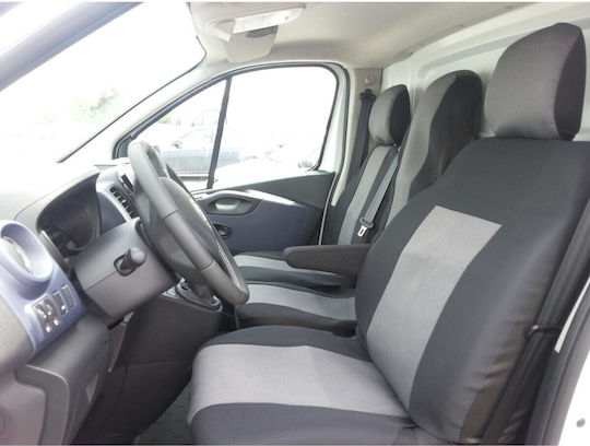 Предни Калъфи За Автомобилни Седалки Opel Vivaro Сиви / Черни