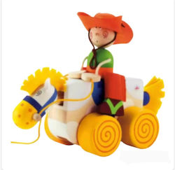 Sevi Pull Along Cowboy Wooden Toy with Sounds Sevi Pull Along Cowboy Wooden Toy with Sounds