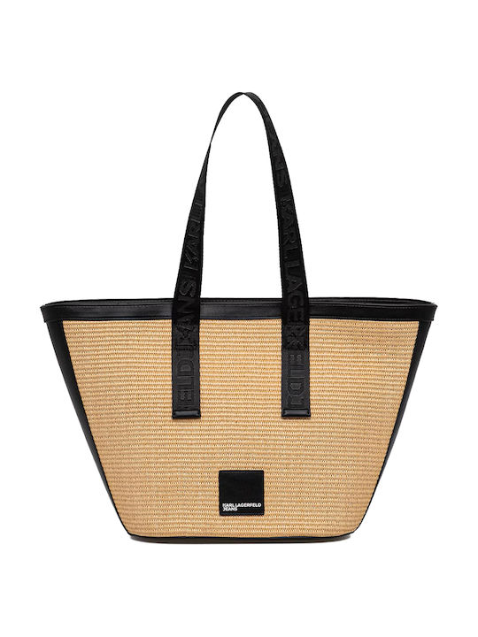 Karl Lagerfeld Box Logo Straw Women's Shopper B...