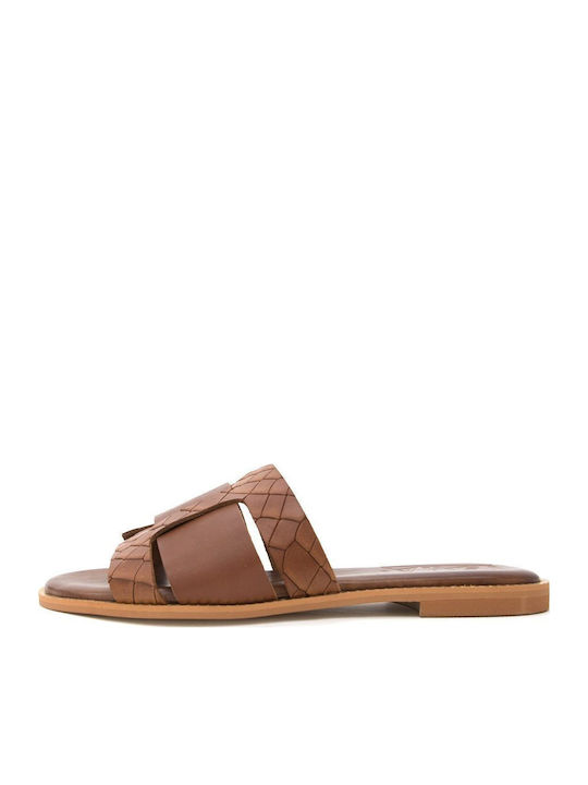 Bacali Collection Leder Flache Sandalen für Damen Bronze Bacali Collection Leder Flache Sandalen für Damen Bronze