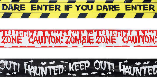 Декоративни Ленти Haunted Keep Out Caution Zombie Zone Enter If You Dare 3 Бройки
