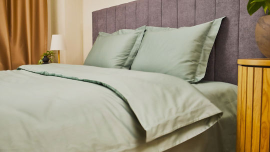 Valeria Home Set Huse Pentru Pilote 200x220cm Dublă Cu 2 Fețe De Pernă & 1 Cearșaf Verde