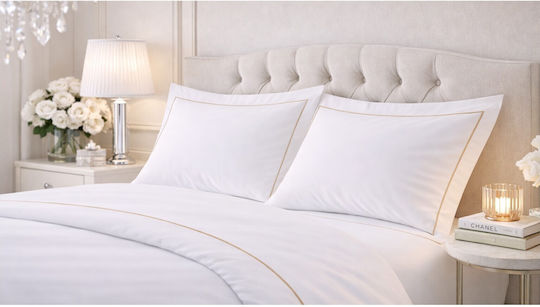 Valeria Home Duvet Cover Set 200x220cm Double With 2 Pillowcases & 1 Bed Sheet Honey Linia