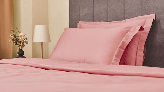 Valeria Home Set Huse Pentru Pilote 200x220cm Dublu Cu 2 Fețe De Pernă Și 1 Cearșaf Roz
