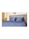 Valeria Home Set Huse Pentru Pilote 200x220cm Dublu Cu 2 Fețe De Pernă & 1 Cearșaf Albastru Închis