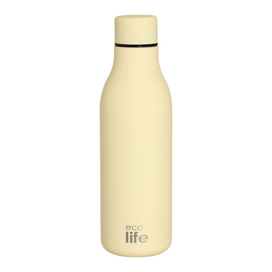 Ecolife Recyclable Thermos Bottle Stainless Steel / Plastic BPA Free 550ml Cream Ecru