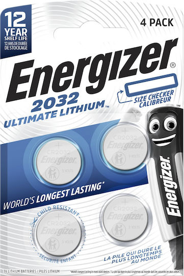 Energizer Ultimate Μπαταρίες Λιθίου Ρολογιών CR2032 4τμχ