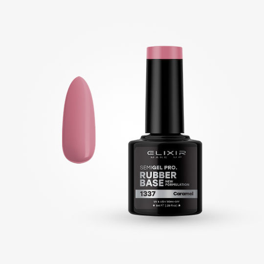 Elixir Ημιμόνιμο Βερνίκι Νυχιών #1337 (rubber Base Coat Caramel) 8ml