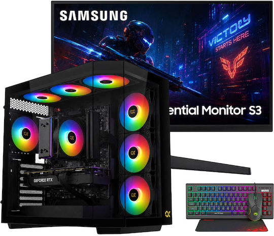 Vengeance Nightshade-V4 Desktop PC Ryzen 5-5500/16GB DDR5/512GB SSD/Radeon RX 6500 XT/Kein Betriebssystem und Samsung 24″ LS24F330EAUXEN Bildschirm