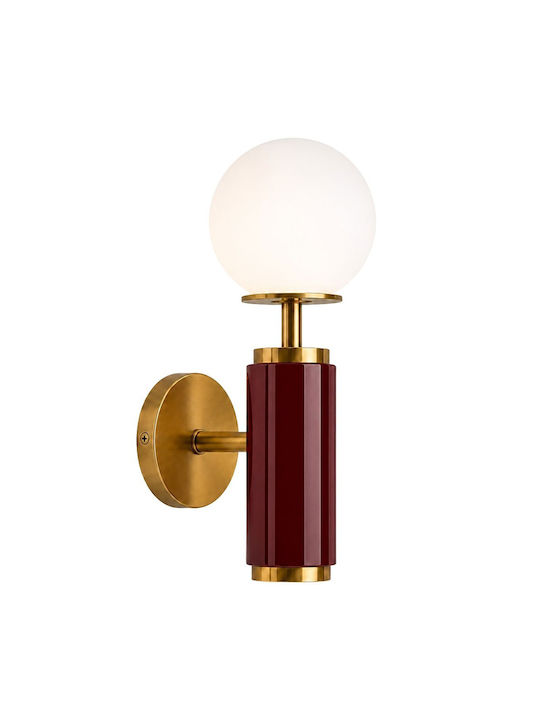 Opviq Moira Wall Lamp with E27 Bulb Base Red 15cm