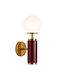 Opviq Moira Wall Lamp with E27 Bulb Base Red 15cm