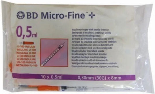 BD Micro-fine Σύριγγες Ινσουλίνης 30G 10τμχ