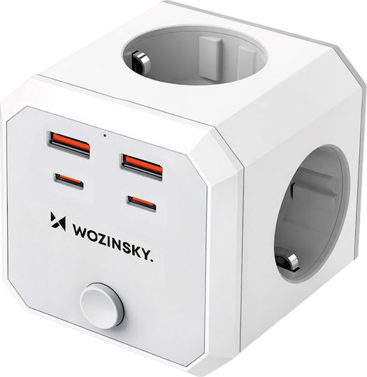 Wozinsky PowerCube 4 Порта с 2 USB-A, 2 USB-C и Превключвател