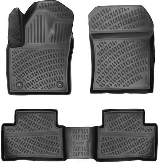 Car Mats Raised Sides 3D Rubber TPE Toyota C-HR AX20 1.8 Hybrid Not PHEV 2023 Rizline 4 Pieces Black