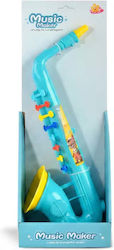 Musical Toy Saxophone Children 36.5 Cm Educational Musical Instrument Interactive Sounds Develops Creativity Sense Rhythm Gift Children Light Blue