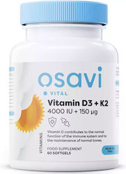 Osavi Vitamin D3 + K2 Βιταμίνη 4000iu Coconut 60 μαλακές κάψουλες