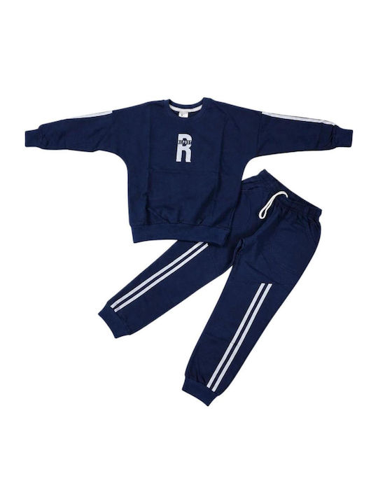 Kids Sweatpants Set With Top Blue
