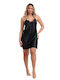Moongirl Sommerliches Damen-Nachthemd Schwarz