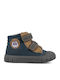 Anatomic Leather Kids Ankle Boots with Hook & Loop Closure Blue