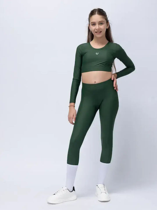 Kids Long Green Leggings