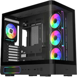 FSP/Fortron M581 Gaming Midi Tower Computer Case with Side Window and ARGB Lighting Black FSP/Fortron M581 Gaming Midi Tower Computer Case with Side Window and ARGB Lighting Black