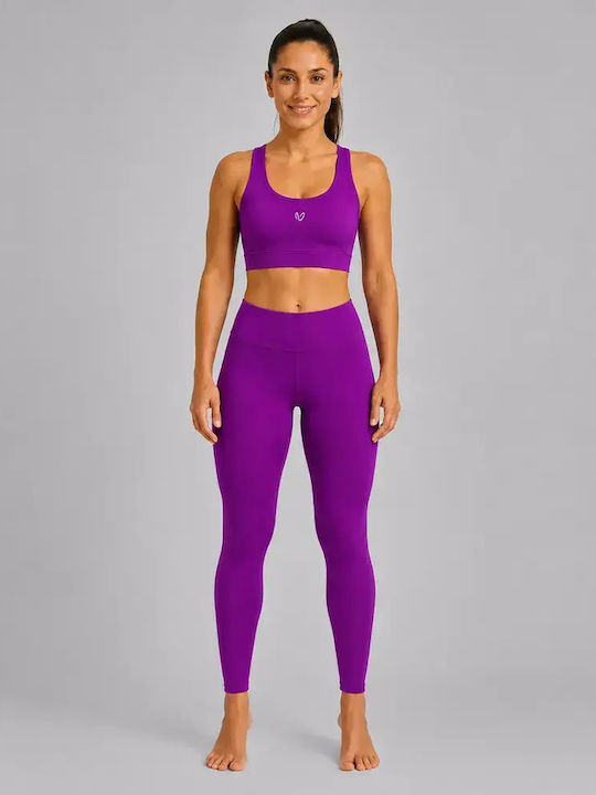 Training Women's Set with Full-Length Leggings High Waist Purple