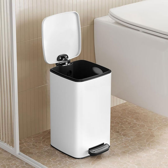 Songmics Metallic Bathroom Bin Soft Close 8lt White