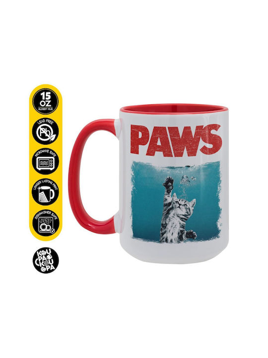 Koupakoupa Paws Κούπα Κεραμική Κόκκινη 450ml
