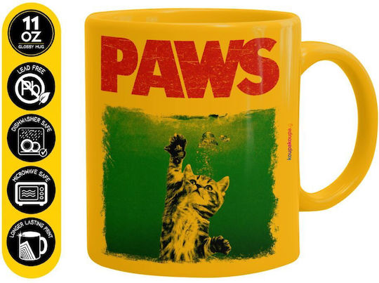Koupakoupa Paws Κούπα Κεραμική Κίτρινη 330ml