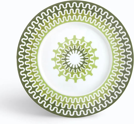 Ionia Dessert Plate Porcelain Green with Diameter 21cm 6pcs