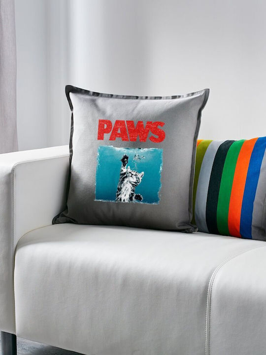 Paws Kinder Wurfkissen Grau 100% Baumwolle Mit ...