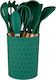 Alpina Appliances Cooking Utensil Set from Silicone With Stand 12 Pieces Green