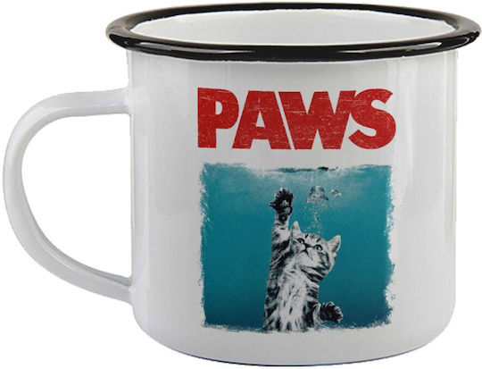 Koupakoupa Paws Mug Enamel Black 360ml