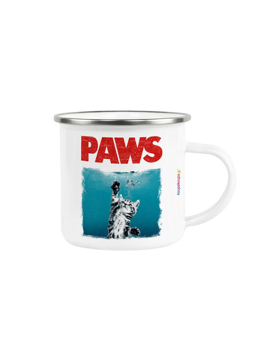 Koupakoupa Paws Metallic White Mug 360ml KP_34863