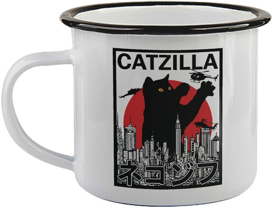 Koupakoupa Catzilla Mug Enamel Black 360ml