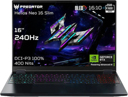 Acer Predator Helios Neo 16S Ai 16" OLED FHD 240Hz (Ultra 9-275HX/64GB/1TB SSD/GeForce RTX 5070 Ti/Windows 11 Home) Negru (Tastatură Engleză Internațională)