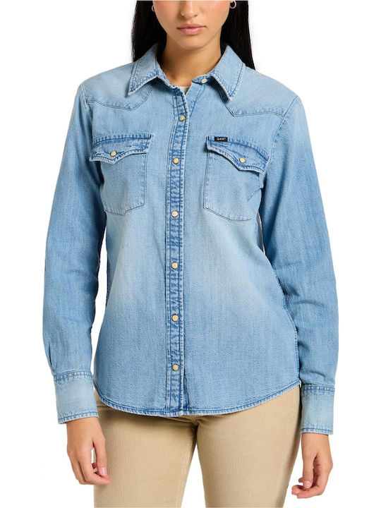 Lee Cămașă De Damă Din Denim Cu Mânecă Lungă Al...