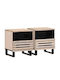 Wooden Bedside Tables Brown 2 Pieces 40x34x46cm
