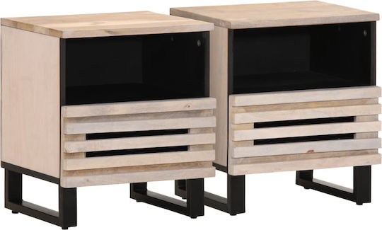 Wooden Bedside Tables Brown 2 Pieces 40x34x46cm