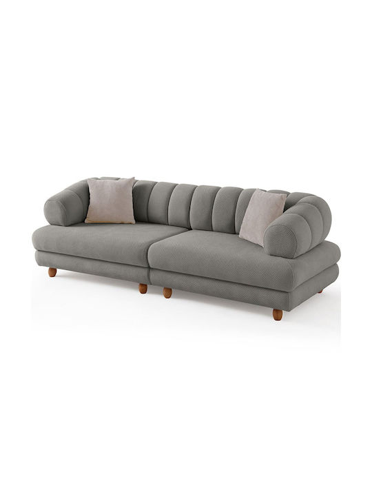 Gloria Three-Seater Couch Grey 240x95x80 cm