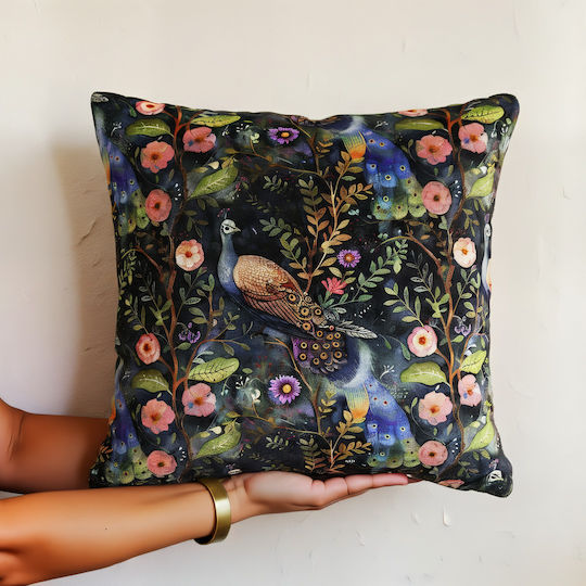 Inspiral Tree Διακοσμητική Μαξιλαροθήκη Μπλε 45x45εκ.